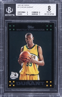 2007-08 Topps #112 Kevin Durant Rookie Card - BGS NM-MT 8